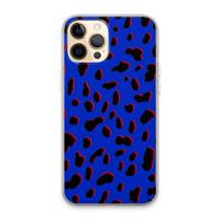 CaseCompany Blue Leopard: iPhone 13 Pro Max Transparant Hoesje