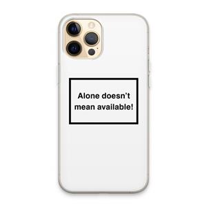 CaseCompany Alone: iPhone 13 Pro Max Transparant Hoesje