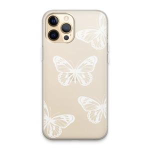 CaseCompany White butterfly: iPhone 13 Pro Max Transparant Hoesje