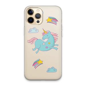 CaseCompany Vliegende eenhoorn: iPhone 13 Pro Max Transparant Hoesje