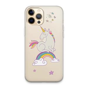 CaseCompany Regenboog eenhoorn: iPhone 13 Pro Max Transparant Hoesje