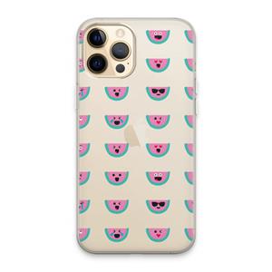 CaseCompany Smiley watermeloenprint: iPhone 13 Pro Max Transparant Hoesje