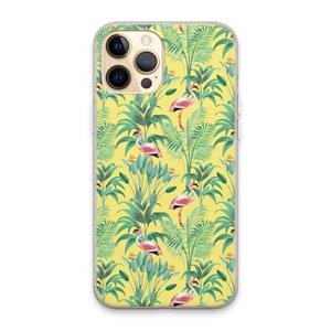 CaseCompany Flamingo party: iPhone 13 Pro Max Transparant Hoesje