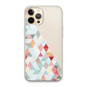 CaseCompany Gekleurde driehoekjes pastel: iPhone 13 Pro Max Transparant Hoesje