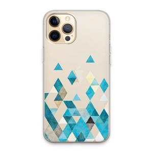CaseCompany Gekleurde driehoekjes blauw: iPhone 13 Pro Max Transparant Hoesje