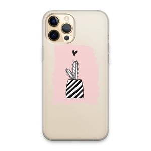CaseCompany Zwart-wit cactus: iPhone 13 Pro Max Transparant Hoesje