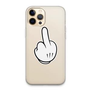 CaseCompany Middle finger white: iPhone 13 Pro Max Transparant Hoesje