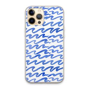 CaseCompany Blauwe golven: iPhone 13 Pro Max Transparant Hoesje