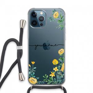 CaseCompany Gele bloemen: iPhone 13 Pro Max Transparant Hoesje met koord