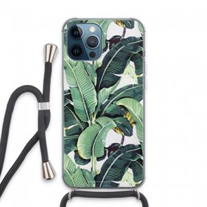 CaseCompany Bananenbladeren: iPhone 13 Pro Max Transparant Hoesje met koord