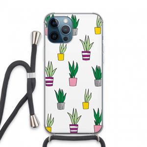 CaseCompany Sanseveria: iPhone 13 Pro Max Transparant Hoesje met koord