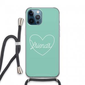 CaseCompany Friends heart pastel: iPhone 13 Pro Max Transparant Hoesje met koord