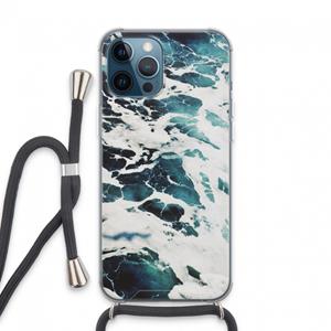CaseCompany Golven: iPhone 13 Pro Max Transparant Hoesje met koord