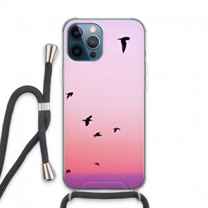 CaseCompany Fly away: iPhone 13 Pro Max Transparant Hoesje met koord