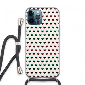 CaseCompany Hartjes: iPhone 13 Pro Max Transparant Hoesje met koord