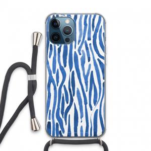 CaseCompany Blauwe nerven: iPhone 13 Pro Max Transparant Hoesje met koord