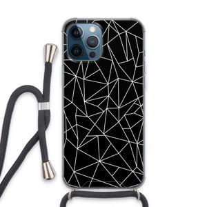 CaseCompany Geometrische lijnen wit: iPhone 13 Pro Max Transparant Hoesje met koord