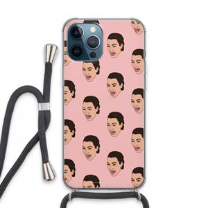 CaseCompany Ugly Cry Call: iPhone 13 Pro Max Transparant Hoesje met koord