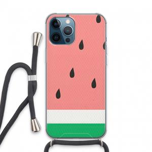 CaseCompany Watermeloen: iPhone 13 Pro Max Transparant Hoesje met koord