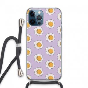 CaseCompany Bacon to my eggs #1: iPhone 13 Pro Max Transparant Hoesje met koord