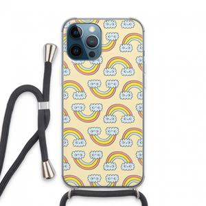CaseCompany Regenboog: iPhone 13 Pro Max Transparant Hoesje met koord