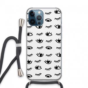 CaseCompany Eye pattern #2: iPhone 13 Pro Max Transparant Hoesje met koord