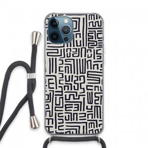 CaseCompany Moroccan Print: iPhone 13 Pro Max Transparant Hoesje met koord