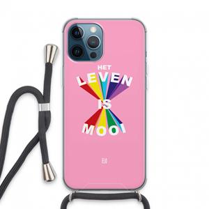 CaseCompany Het Leven Is Mooi: iPhone 13 Pro Max Transparant Hoesje met koord