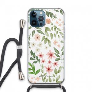 CaseCompany Botanical sweet flower heaven: iPhone 13 Pro Max Transparant Hoesje met koord