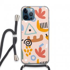 CaseCompany Abstract: iPhone 13 Pro Max Transparant Hoesje met koord