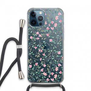 CaseCompany Sierlijke bloemen: iPhone 13 Pro Max Transparant Hoesje met koord