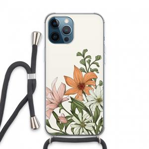 CaseCompany Floral bouquet: iPhone 13 Pro Max Transparant Hoesje met koord