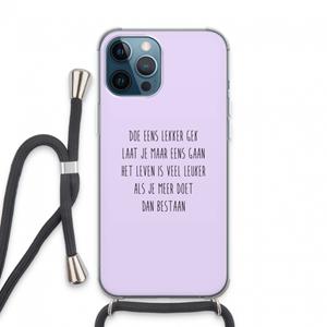 CaseCompany Gek: iPhone 13 Pro Max Transparant Hoesje met koord