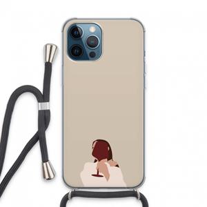 CaseCompany I drink wine: iPhone 13 Pro Max Transparant Hoesje met koord