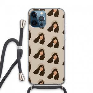 CaseCompany Bonjour mon amour: iPhone 13 Pro Max Transparant Hoesje met koord