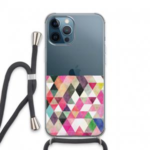 CaseCompany Gekleurde driehoekjes: iPhone 13 Pro Max Transparant Hoesje met koord