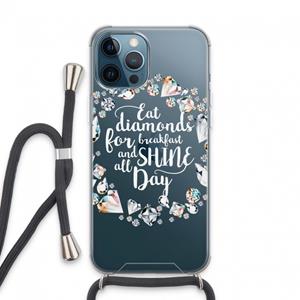 CaseCompany Diamonds: iPhone 13 Pro Max Transparant Hoesje met koord