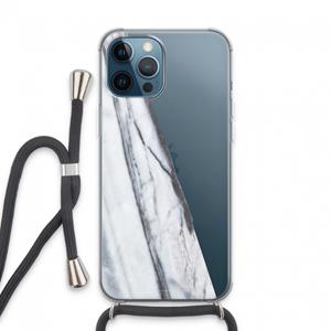 CaseCompany Gestreepte marmer: iPhone 13 Pro Max Transparant Hoesje met koord
