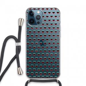 CaseCompany Hartjes: iPhone 13 Pro Max Transparant Hoesje met koord