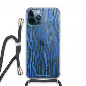 CaseCompany Blauwe nerven: iPhone 13 Pro Max Transparant Hoesje met koord