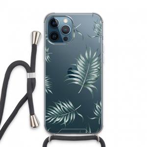 CaseCompany Simple leaves: iPhone 13 Pro Max Transparant Hoesje met koord