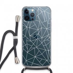 CaseCompany Geometrische lijnen wit: iPhone 13 Pro Max Transparant Hoesje met koord