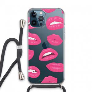 CaseCompany Bite my lip: iPhone 13 Pro Max Transparant Hoesje met koord