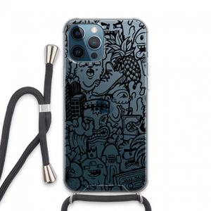 CaseCompany Vexx Black Mixtape: iPhone 13 Pro Max Transparant Hoesje met koord
