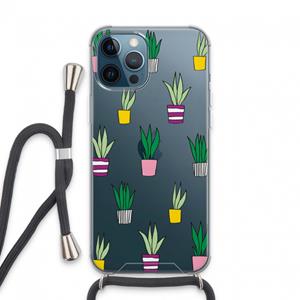 CaseCompany Sanseveria: iPhone 13 Pro Max Transparant Hoesje met koord