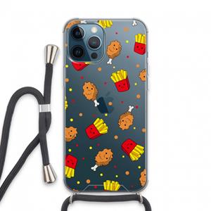 CaseCompany Chicken 'n Fries: iPhone 13 Pro Max Transparant Hoesje met koord