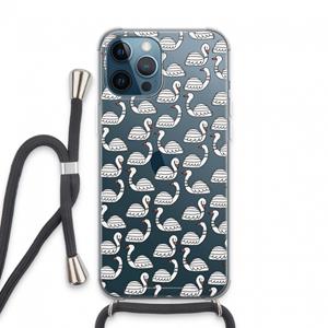 CaseCompany Zwanen: iPhone 13 Pro Max Transparant Hoesje met koord
