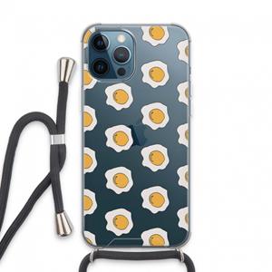 CaseCompany Bacon to my eggs #1: iPhone 13 Pro Max Transparant Hoesje met koord