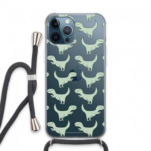 CaseCompany Dinos: iPhone 13 Pro Max Transparant Hoesje met koord