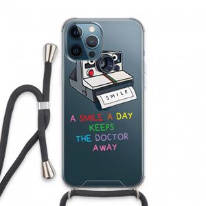 CaseCompany Smile: iPhone 13 Pro Max Transparant Hoesje met koord